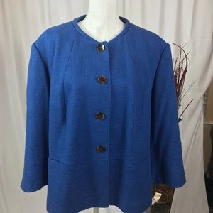 TALBOTS Blue Button Fine Blazer